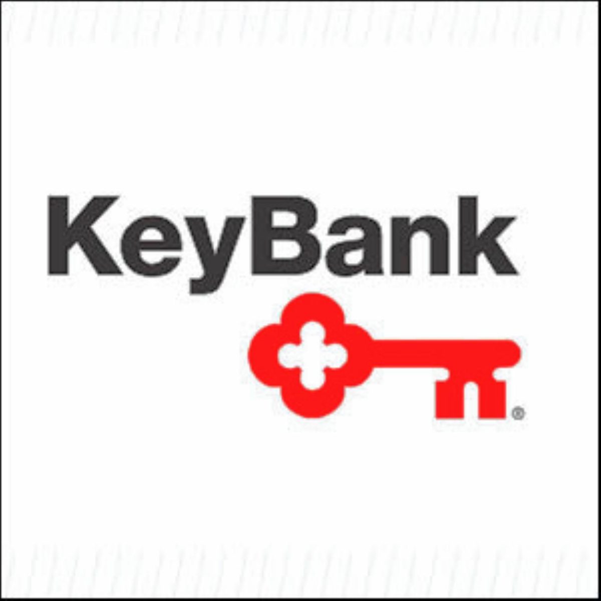 Logo of Key Bank words and red key