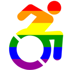 Rainbow colored wheelchair