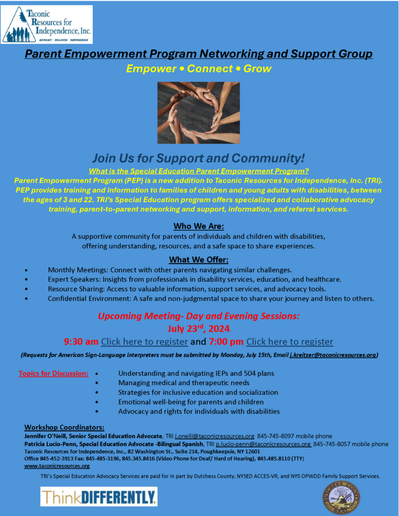 PEP Support Group Flyer for July 23rd 2024