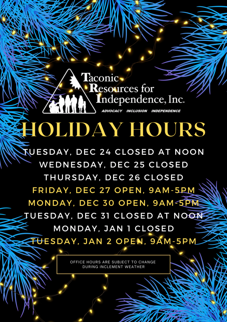 Holiday Hours between December 24th to January 2nd, Click the image for the PDF and list of closing dates