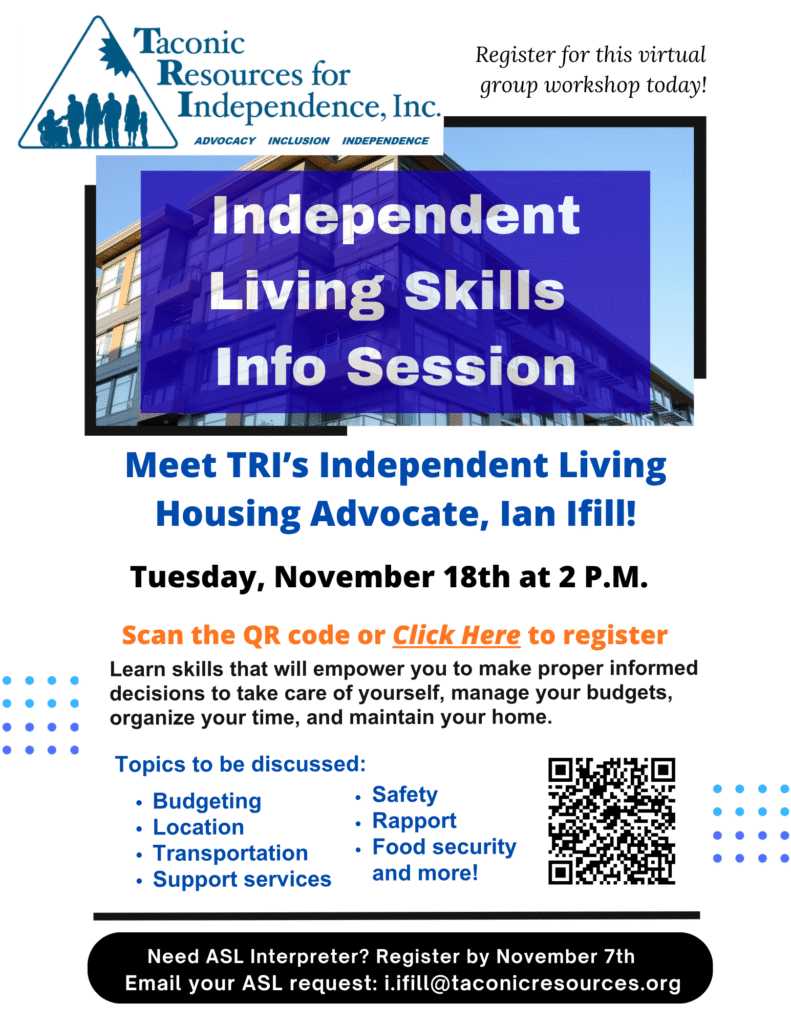 flyer fir the virtual ILS Housing Info session, November 18th at 2pm to 3pm.