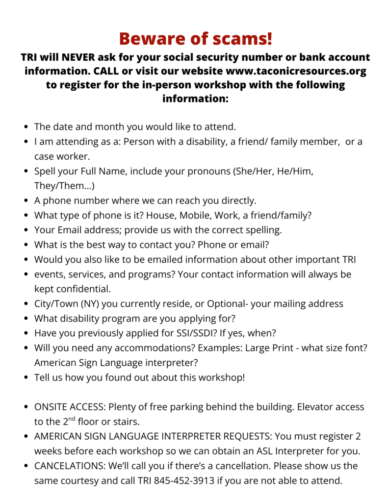 Be aware of scams! Click image for more information on a readable PDF file