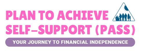 image of text that reads Plan to Achieve Self-Support (PASS). With sub text, Your Journey to Financial Independence.